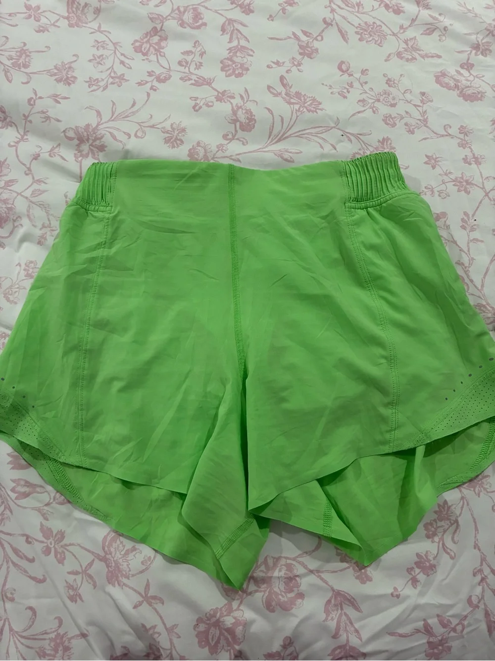 lululemon athletica Neon Green Layered Athletic Shorts